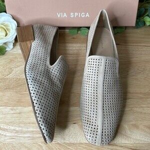 Via Spiga Beige Suede Baudelaire Loafer 10M